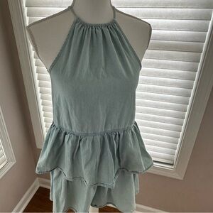 Gap Kids Chambray Denim Halter Tier Sun Dress
